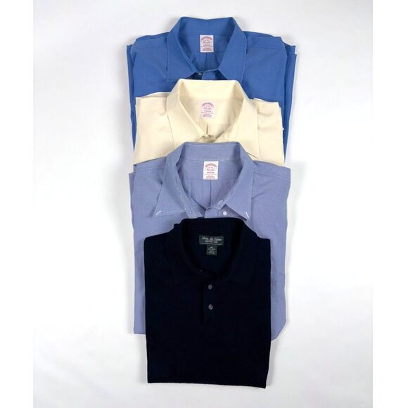 Lot of 4 Brooks Brothers Madison Button Down Shirt 19-36+Merino Wool Sweater XXL - Picture 1 of 13